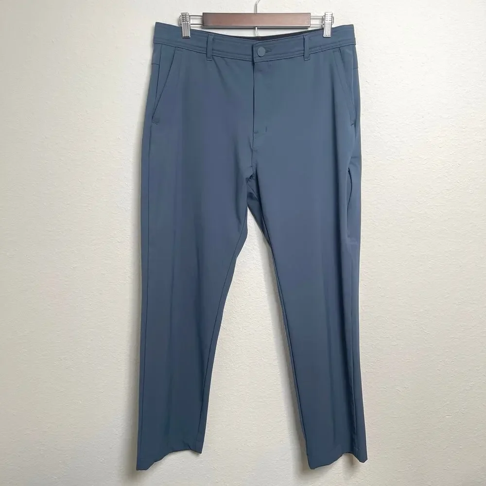 Hurley Men's Performance Stretch Pant Flat Front Water Repellent Blue 34x30